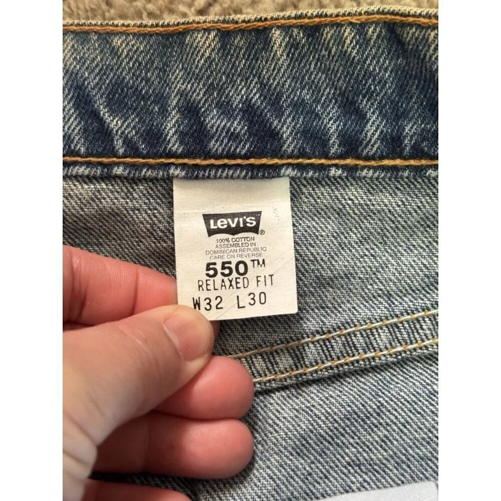 LEVIS VINTAGE 1998 550 Denim Jeans Red Tab Mid Wash 32x30 Casual Rugged READ
